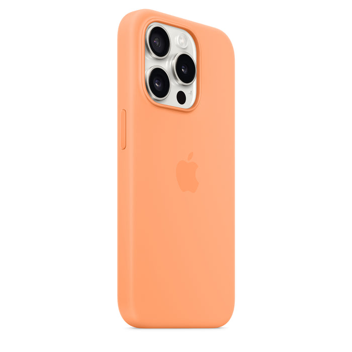 Get Apple Apple iPhone 15 Pro Silicone Case with MagSafe - Orange Sorbet in Qatar from TaMiMi Projects