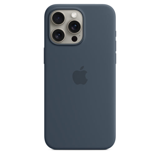 Get Apple Apple iPhone 15 Pro Max Silicone Case with MagSafe - Storm Blue in Qatar from TaMiMi Projects