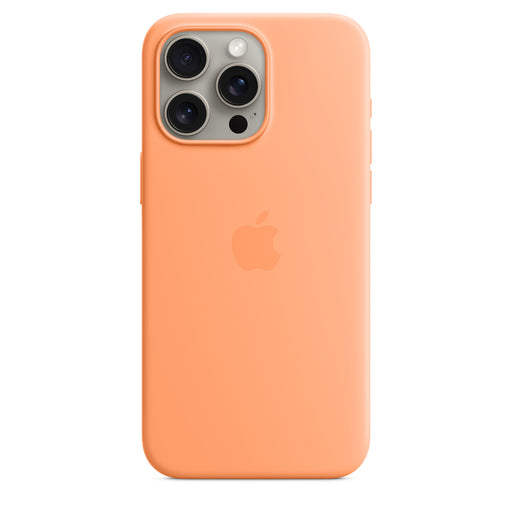 Get Apple Apple iPhone 15 Pro Max Silicone Case with MagSafe - Orange Sorbet in Qatar from TaMiMi Projects