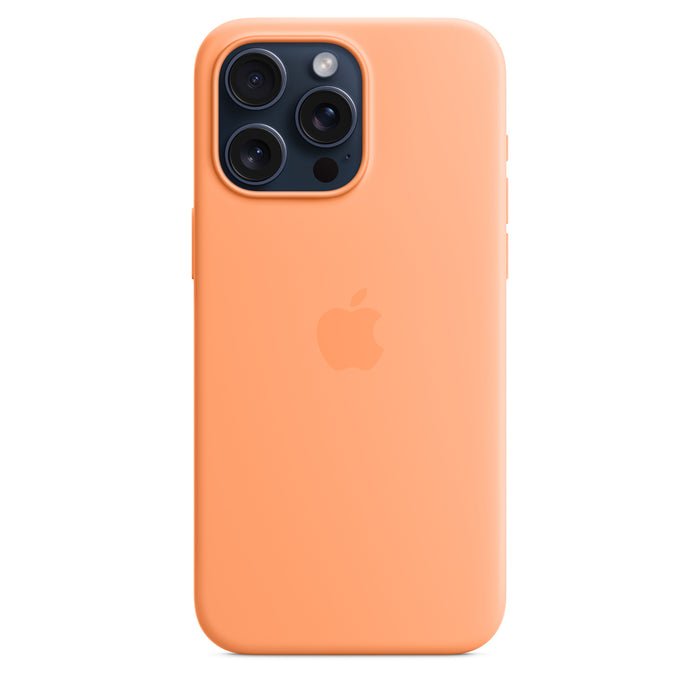 Get Apple Apple iPhone 15 Pro Max Silicone Case with MagSafe - Orange Sorbet in Qatar from TaMiMi Projects