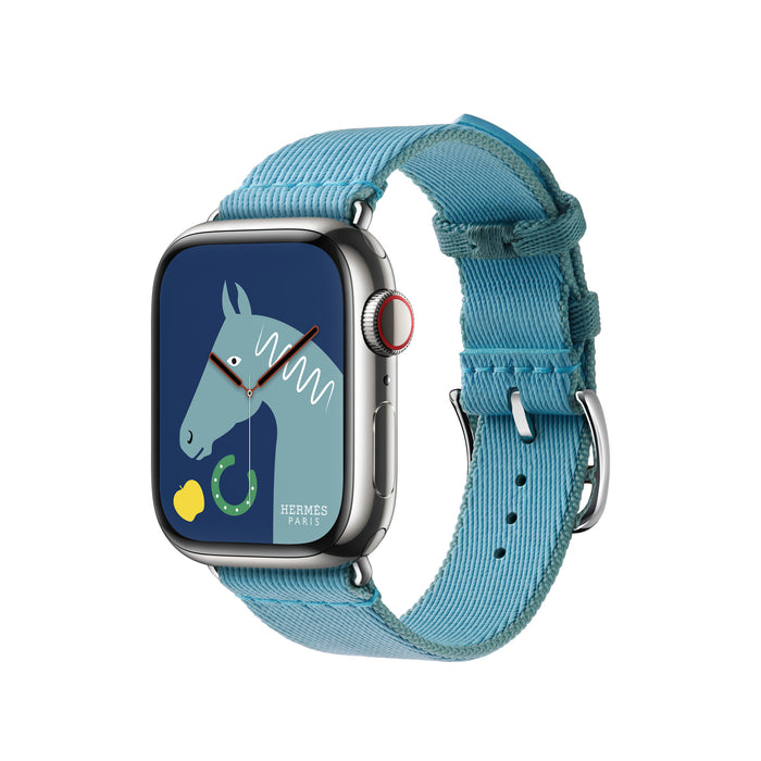 Apple Watch Hermès - Bleu Céleste/Bleu Jean Twill Jump Single Tour - 41mm
