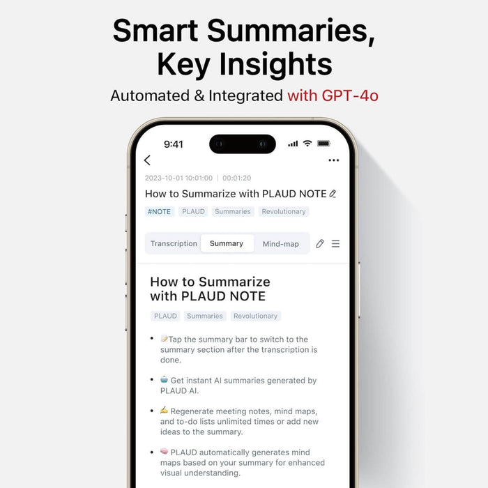 AI Voice Recorder, PLAUD Note Voice Recorder with Case, App Control, Transcribe and Summarize features powered by ChatGPT, supports 57 languages, 64GB memory, ideal for recording calls, meetings, and interviews.