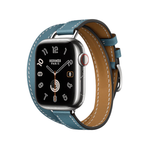 Get Hermès Hermès Apple Watch Band 41mm - bleu jean Attelage Double Tour in Qatar from TaMiMi Projects