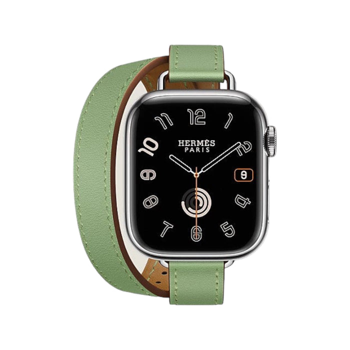 Get Hermès Hermès Apple Watch Band 42mm - Vert Criquet Attelage Double Tour in Qatar from TaMiMi Projects