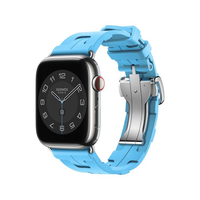 Buy Hermès Apple Watch Band 45mm - Bleu Céleste Kilim | TaMiMi Projects | Qatar