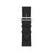 Hermès Apple Watch Band 45mm Noir Swift with deployment buckle, compatible with Series 10 and Ultra 49mm. Available at TaMiMi Projects Qatar.