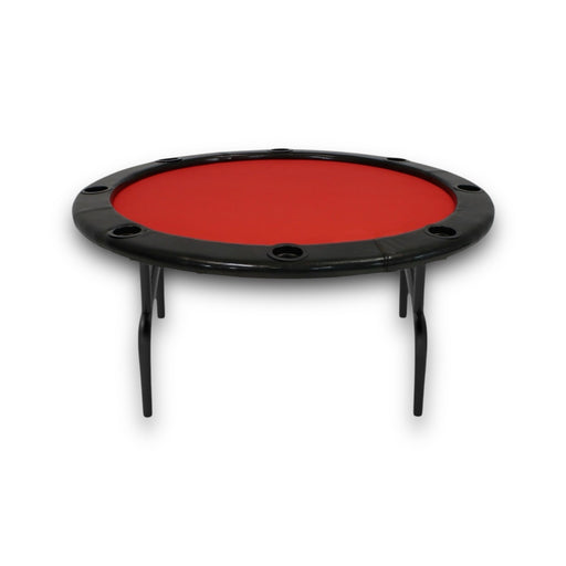 Round Playing Card Table , folding legs, handcrafted , quality materials, stainless cup holders, spill-proof surface, from TaMiMi Projects in Qatar