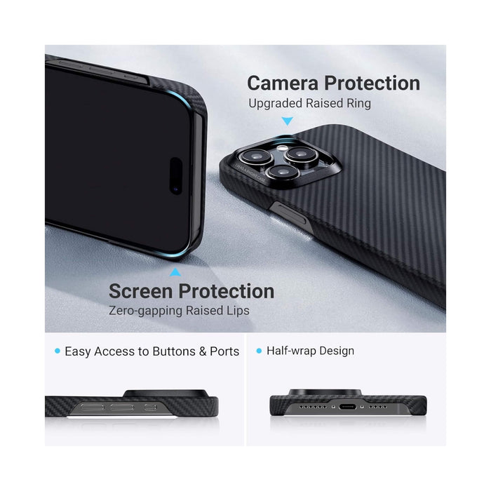 Pitaka Case for iPhone 15 Pro, lightweight and durable with a sleek design for premium protection, available at TaMiMi Projects in Qatar.