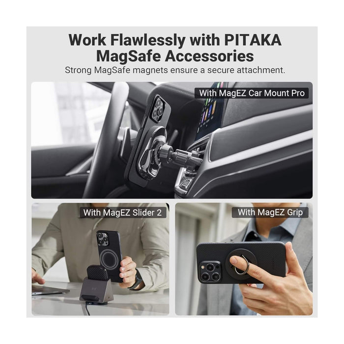 Pitaka Case for iPhone 15 Pro, lightweight and durable with a sleek design for premium protection, available at TaMiMi Projects in Qatar.