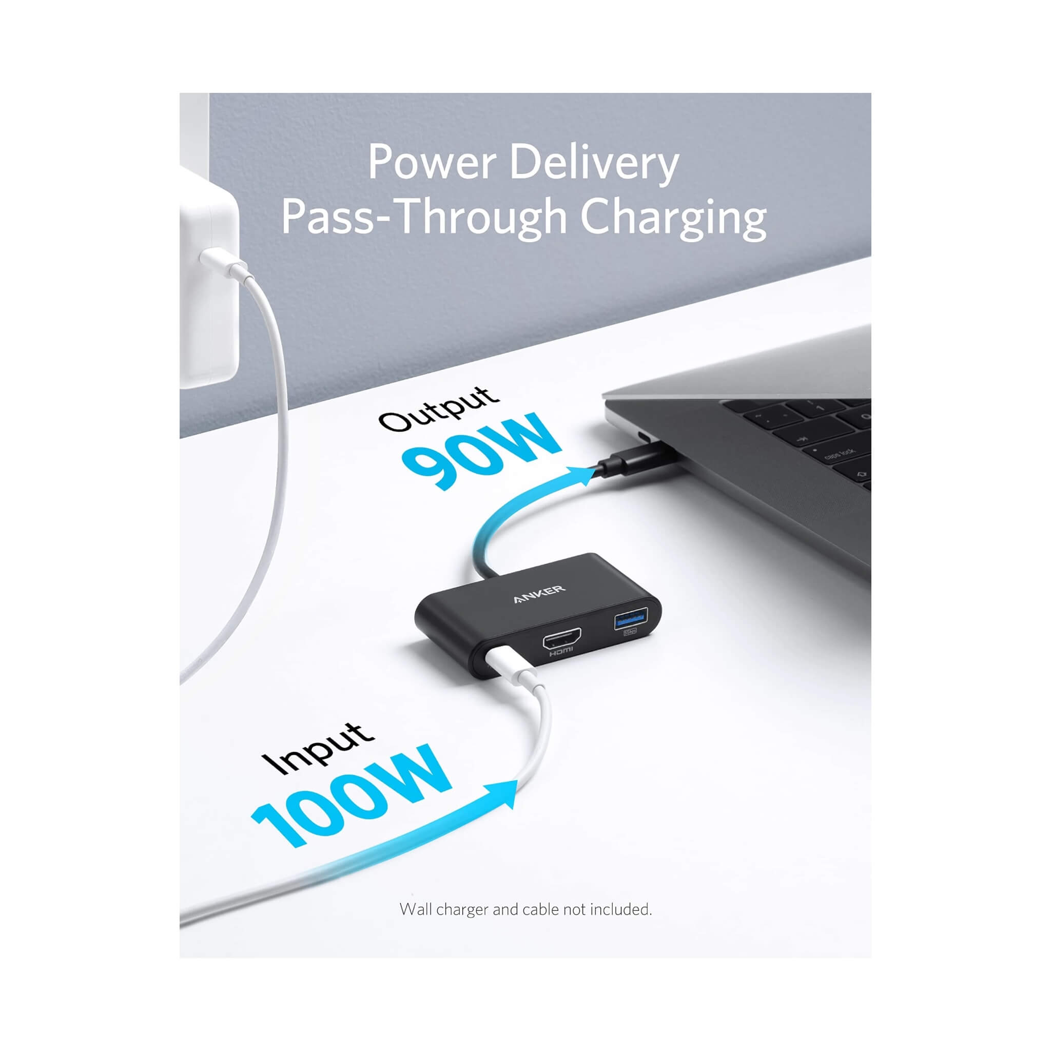 وصلة انكر USB-C - ٣ منافذ - ١٠٠ واط وصلة انكر USB-C - ٣ منافذ - ١٠٠ واط