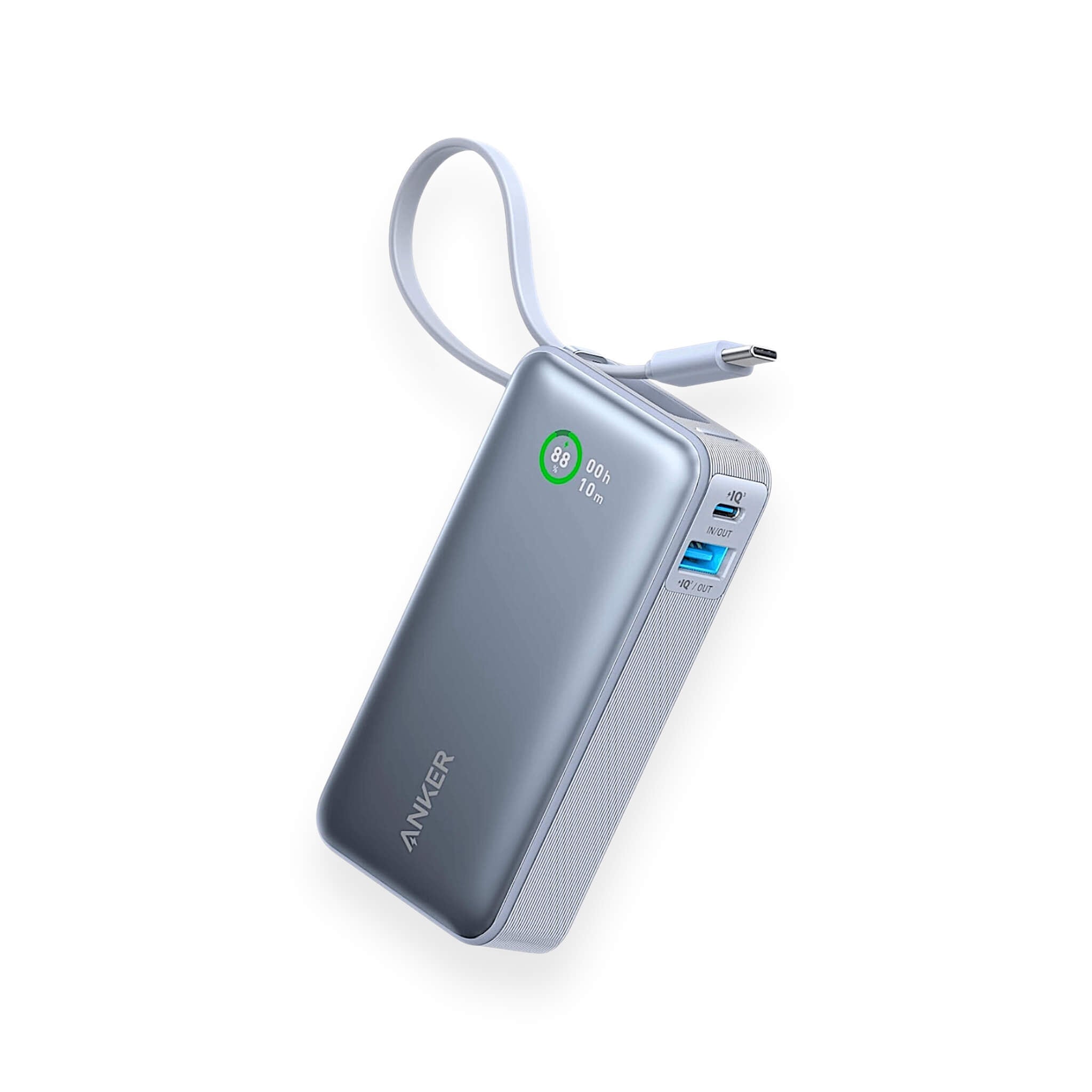شاحن انكر ١٠ الف / ٣٠ واط / سلك USB-C مدمج - أزرق شاحن انكر ١٠ الف / ٣٠ واط / سلك USB-C مدمج - أزرق