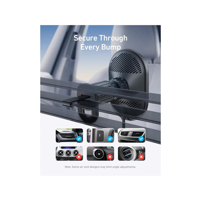 Anker MagGo 15W MagSafe Car Mount, powerful magnetic, fast charging, secure phone placement, from TaMiMi Projects in Qatar.