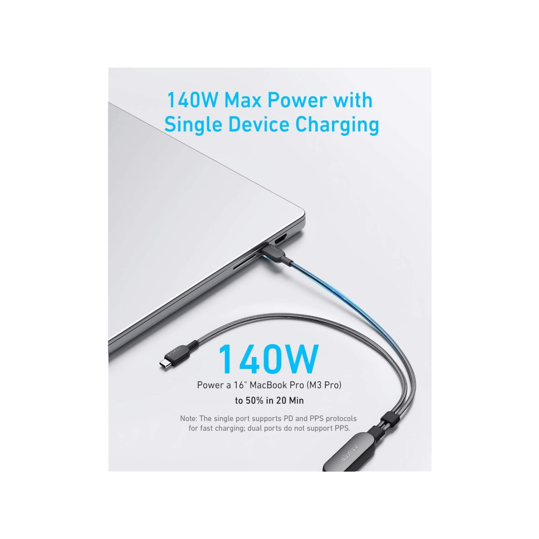 Anker 2-in-1 USB C Cable 140W - 4 ft Anker 2-in-1 USB C Cable 140W - 4 ft