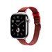 Apple Watch Hermès S10, 42mm silver titanium, Rouge Grenat/Vermillon Attelage Single Tour strap, elegance and luxury in Qatar.