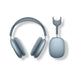 AirPods Max in blue color with noise cancellation, spatial audio, and dynamic head tracking, available at TaMiMi Projects in Qatar.