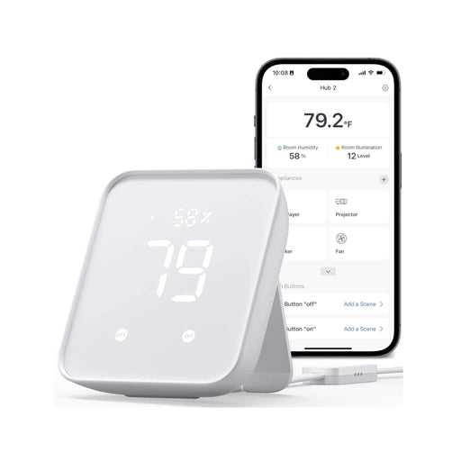 Smart device for precise home climate monitoring, sensors temperature, humidity, voice assistants, at TaMiMi Projects, Qatar.
