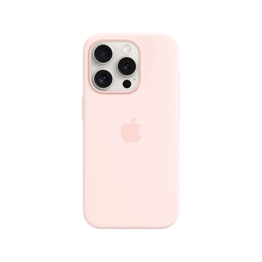 Apple silicone case for iPhone 15 Pro, MagSafe compatible, offers sleek, effective protection, at TaMiMi Projects in Qatar.