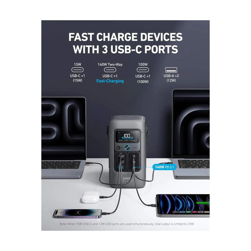 Anker SOLIX C200: Compact 192Wh solar power bank with 5 ports for camping – TaMiMi Projects in Qatar