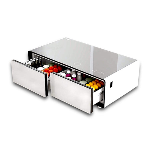 Modern coffee table with built-in cooler, USB charging, and touch controls for convenient use from TaMiMi Projects in Qatar

