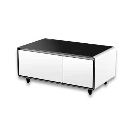 Multi-functional coffee table with USB charging ports, outlets, and smart controls from TaMiMi Projects in Qatar.