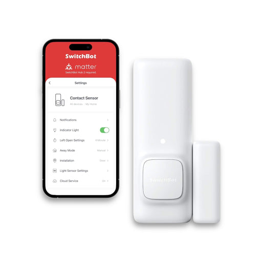 SwitchBot Contact Sensor at TaMiMi Projects in Qatar. Detects door/window openings, motion. home security. Easy to install.