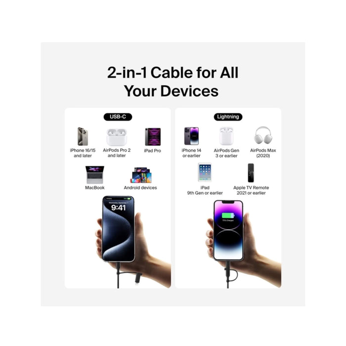 Braided cable made from 100% recycled materials with an integrated Lightning adapter from TaMiMi Projects in Qatar.