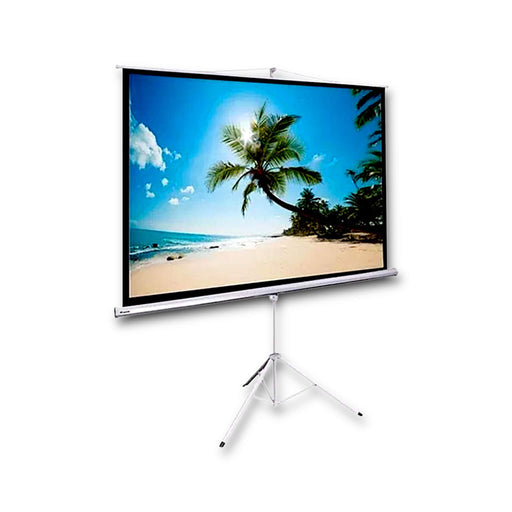 Tripod Projector Screen with Black backing enhances contrast and regulates light for clear presentations, TaMiMi Projects, Qatar.
