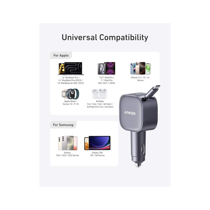 ‫يدعم شحن جهازين في نفس الوقت مع كابل ٤٥ واط ومنفذ usb-c بقدرة ٣٠ واط متوفر لدى تميمي بروجكتس في قطر‬
