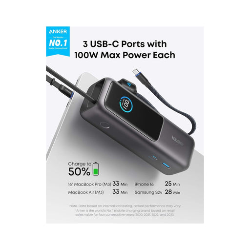 Large 25,000mAh capacity for long-lasting power, recharges to 30% in just 20 minutes from TaMiMi Projects in Qatar.