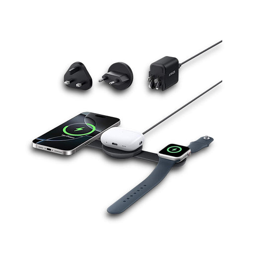 Anker 15W MagSafe-certified wireless charger for iPhone and Apple Watch from TaMiMi Projects in Qatar.