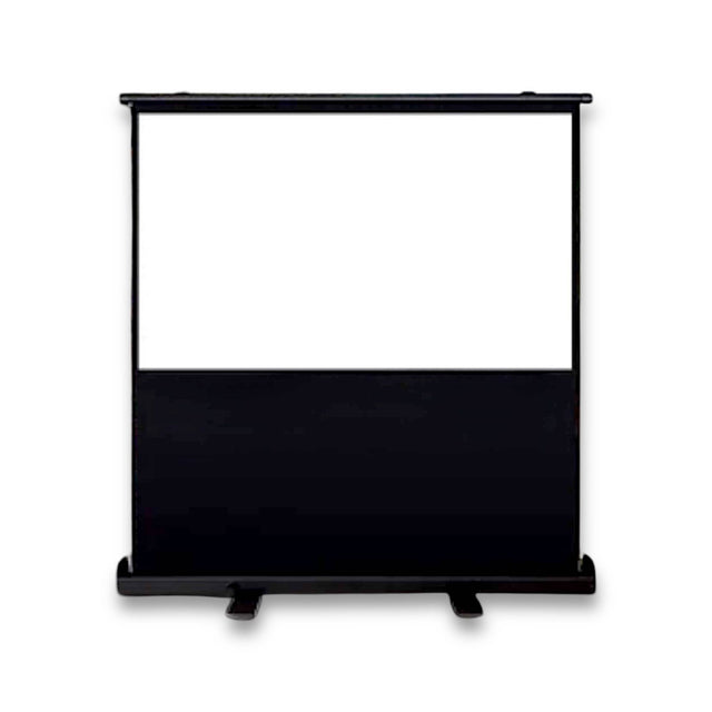 Pull-up projector screen with floor base, aluminum frame, hydraulic expansion, and adjustable height - TaMiMi Projects, Qatar.