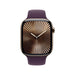 Apple Watch 46mm Sport Band in Plum, fluoroelastomer, secure pin-and-tuck closure. Available at Tamimi Projects in Qatar.