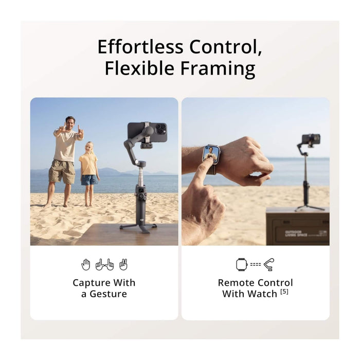 ‫يعمل DJI Osmo Mobile 7P جيمبل مع تطبيق DJI Mimo لتسهيل التصوير والتحرير بضغطة واحدة من تميمي بروجكتس في قطر‬