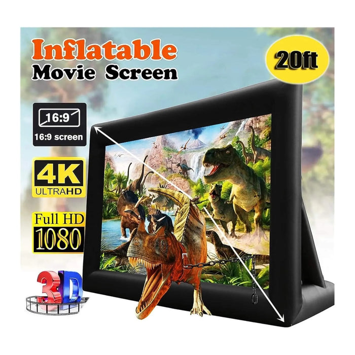 ⁨شاشة عرض للبروجكتور قابلة للنفخ مع إطار متين من قماش أكسفورد بتصميم مثلثي لمزيد من الثبات، متوفرة لدي تميمي بروجكتس في قطر