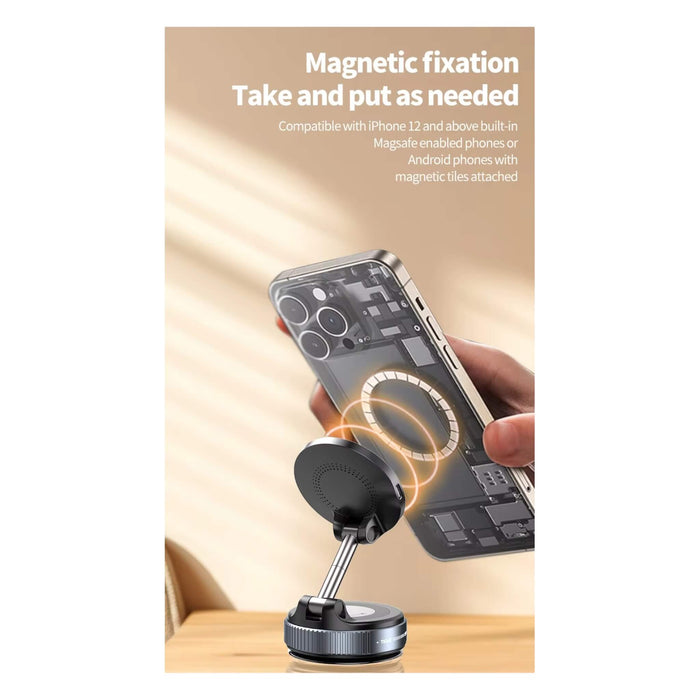 Vacuum Magnetic Wireless Charging Car Phone Stand, Securely holds your phone in place while driving, from TaMiMi Projects Qatar.