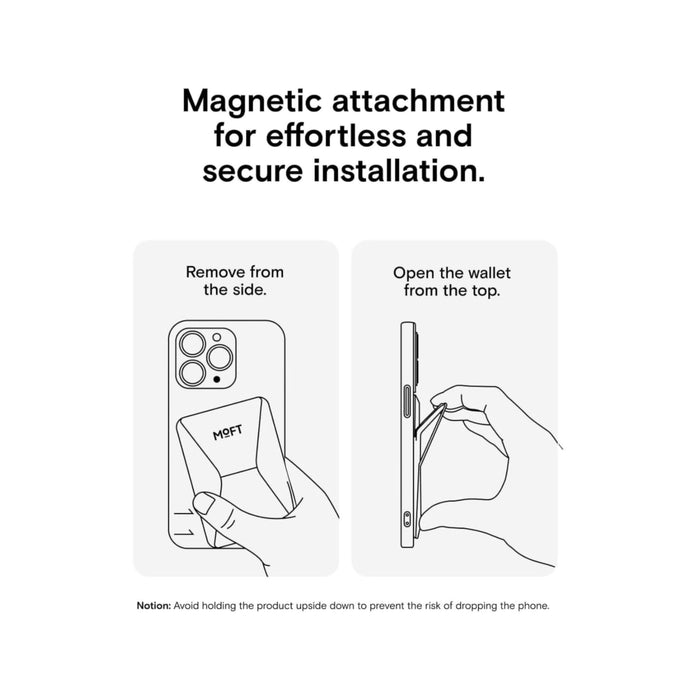 MOFT magnetic wallet stand, taupe, for iPhone 16/15/14/13, with angle adjustment & Magsafe. Available at TaMiMi Projects, Qatar
