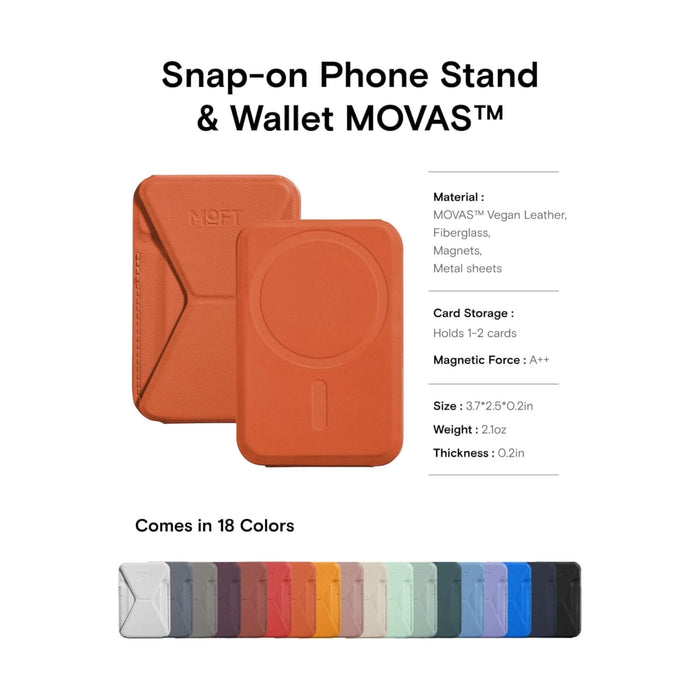 MOFT magnetic wallet stand, Sunset, with angle adjustment & Magsafe. Available at TaMiMi Projects in Qatar.