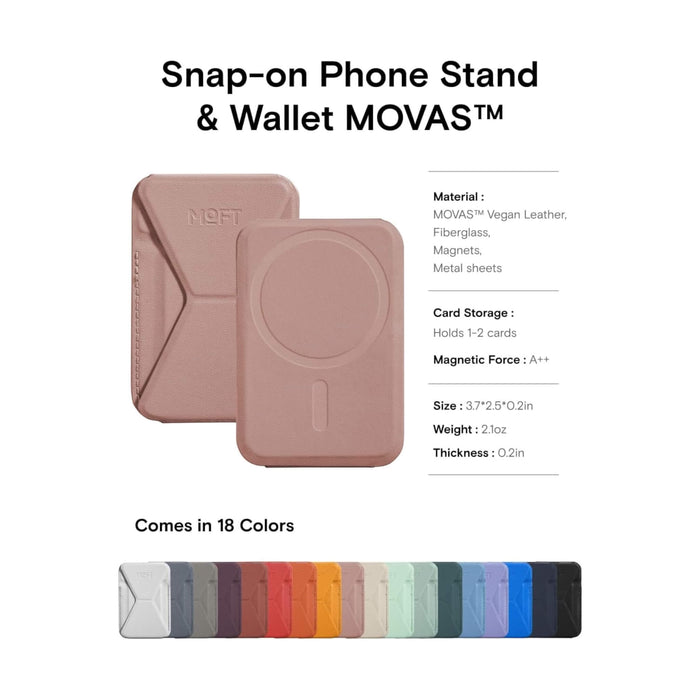 MOFT magnetic wallet stand, Classic Nude, with angle adjustment & Magsafe. Available from TaMiMi Projects in Qatar.