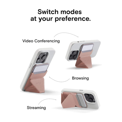 MOFT magnetic wallet stand, Classic Nude, with angle adjustment & Magsafe. Available from TaMiMi Projects in Qatar.