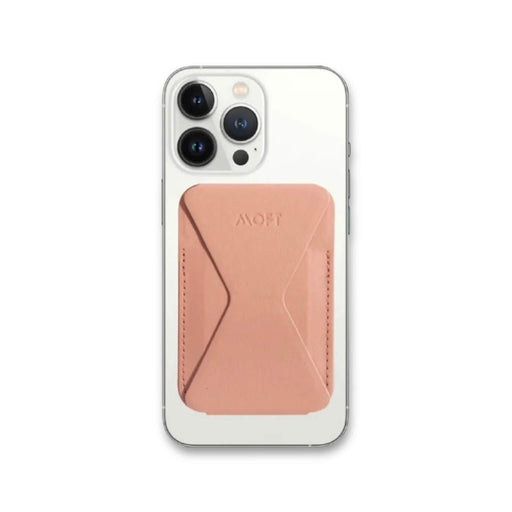 MOFT magnetic wallet stand, in Pink, with angle adjustment & Magsafe. Available from TaMiMi Projects in Qatar.