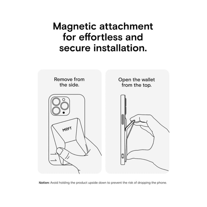 MOFT magnetic wallet stand, with angle adjustment & Magsafe. Available from TaMiMi Projects in Qatar.