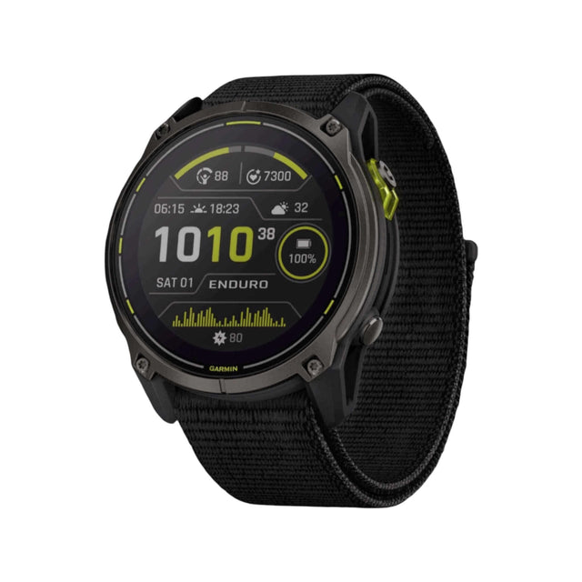 Garmin Enduro 3 GPS Solar Smartwatch 51mm with titanium frame, sapphire glass, and 90-day battery at TaMiMi Projects Qatar.
