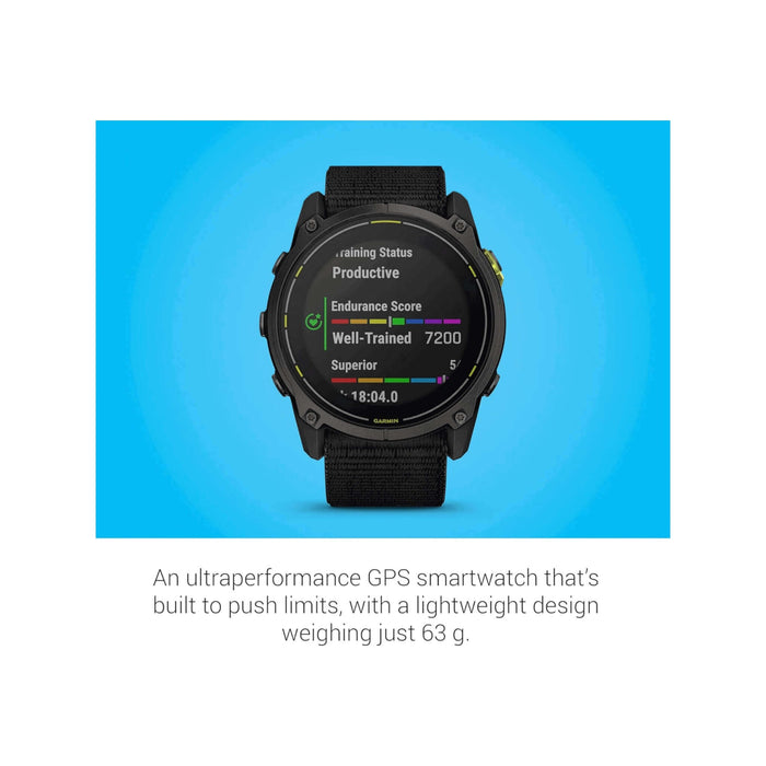 Garmin Enduro 3 GPS Solar Smartwatch 51mm with titanium frame, sapphire glass, and 90-day battery at TaMiMi Projects Qatar.