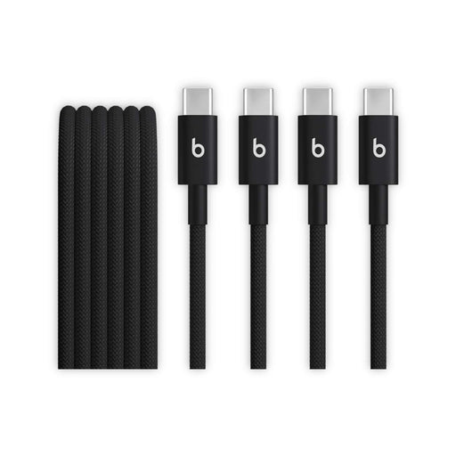 Beats USB‑C to USB‑C Woven Cable (1.5 m) 2 Pack - Bolt Black, available now from TaMiMi Projects in Qatar.