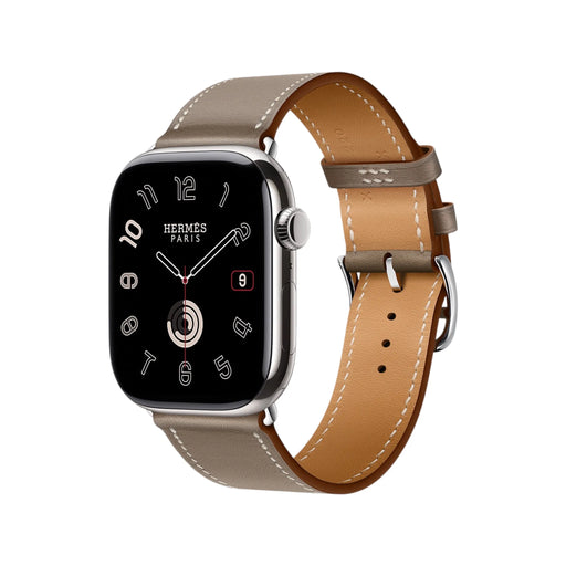 Apple Watch Hermès Series 11, 46mm Silver Titanium with Etoupe Single Tour.
Available now from TaMiMi Projects in Qatar.