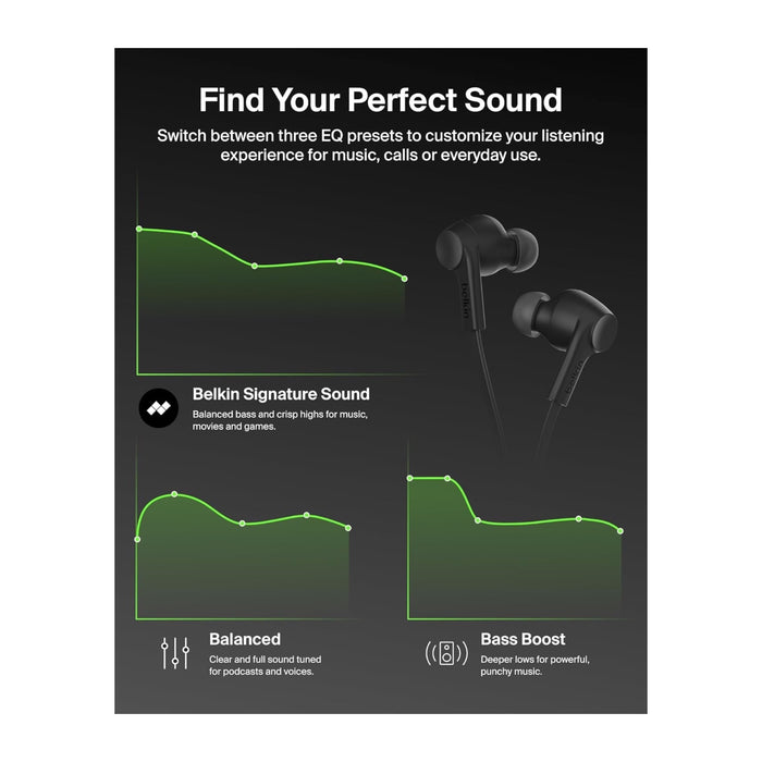 Belkin SoundForm USB-C In-Ear Earphones with ANC - Black
Available now from TaMiMi Projects in Qatar.