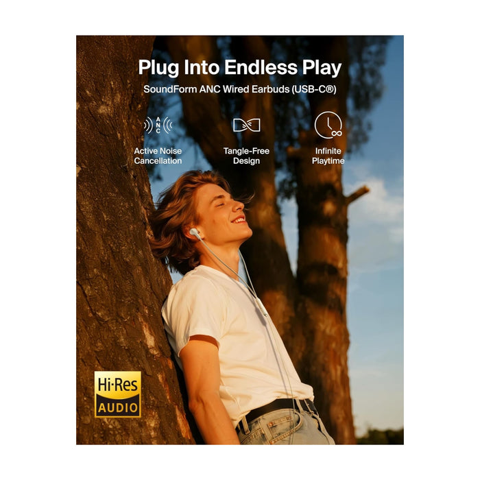 ‫احصل على سماعة اذن بيلكن USB-C من تميمى بروجكتس فى قطر. خاصية إلغاء الضوضاء النشط، صوت عالي الجودة، وكابل مقاوم للتشابك.