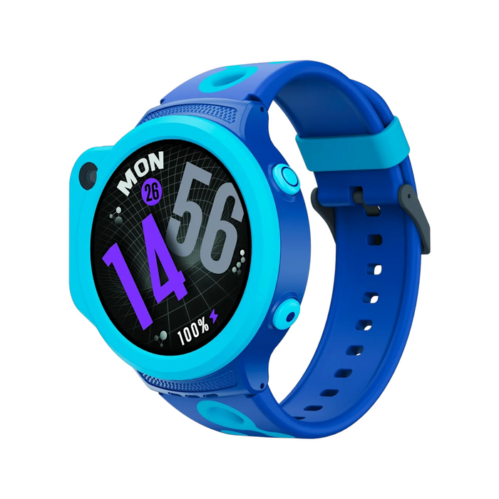 Porodo Kids Smart Watch 4G GPS Video Call, Built-in 0.3MP camera for video calls, GPS + Wi-Fi tracking with real-time location.