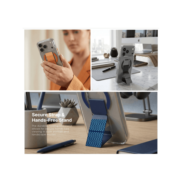 ‫كفر ايفون ١٧ برو شفاف مع مسكة من تميمي بروجكتس في قطر. تصميم نحيف ودعم MagSafe وحماية من السقوط حتى ٣ متر.