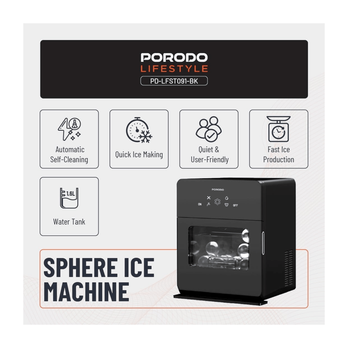 Porodo Ice Maker 10kg Per Day